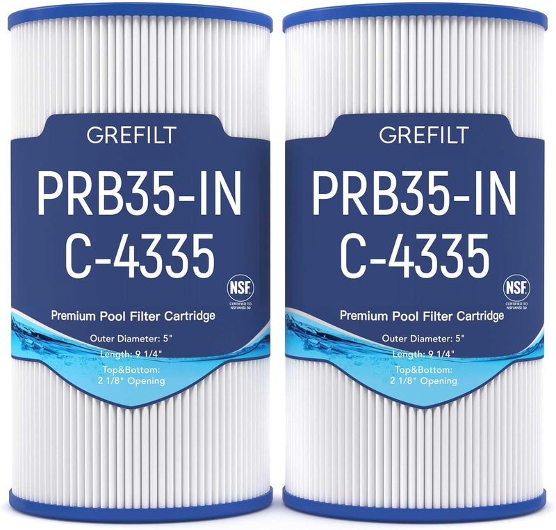 Grefilt Store فلتر حوض الاستحمام الساخن متوافق مع Pleatco PRB35-IN، R173431، Guardian 409-219، فلتر سبا لـ Filbur FC-2385، Unicel C-4335، 35 قدم مربع، عبوة من 2 - Image 1